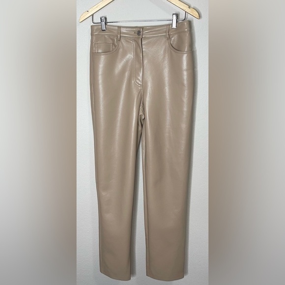 Wilfred Aritzia The Melina Faux Leather Pant Size 8 Tan Brown - Picture 3 of 10